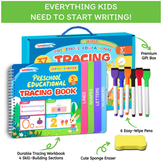 Toddler Tracing & Handwriting Practice Workbook – Ages 3-5