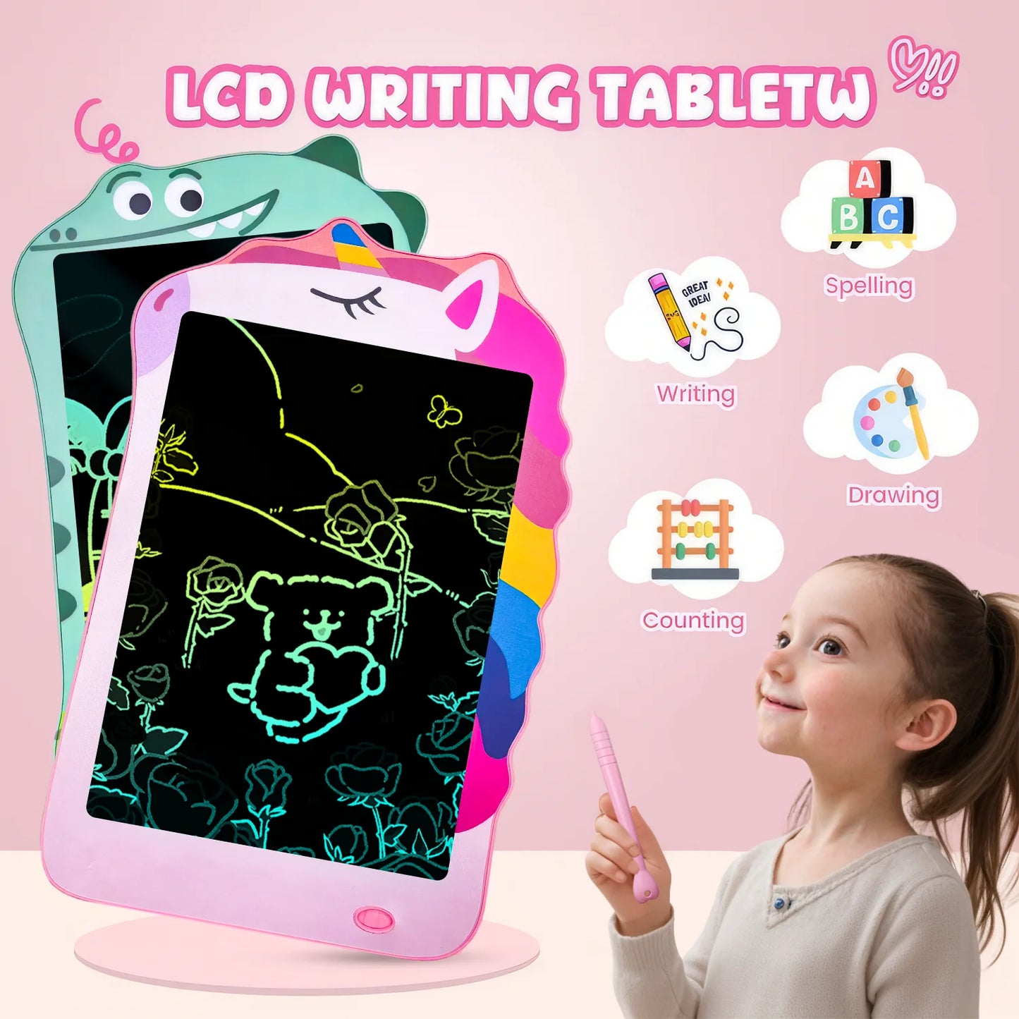 Kids LCD Writing Tablet – 8.5" Colorful Doodle & Drawing Board