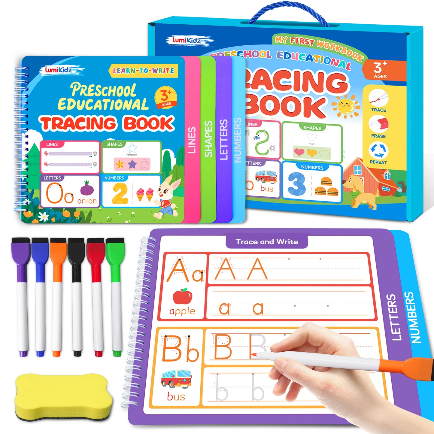 Toddler Tracing & Handwriting Practice Workbook – Ages 3-5