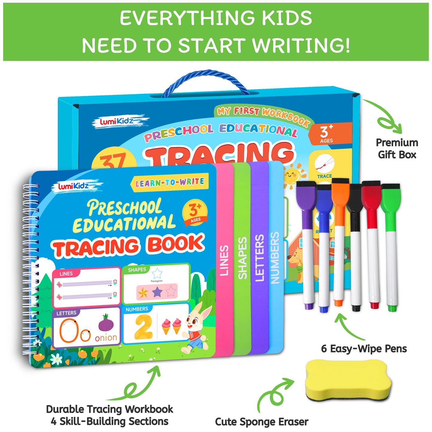 Toddler Tracing & Handwriting Practice Workbook – Ages 3-5